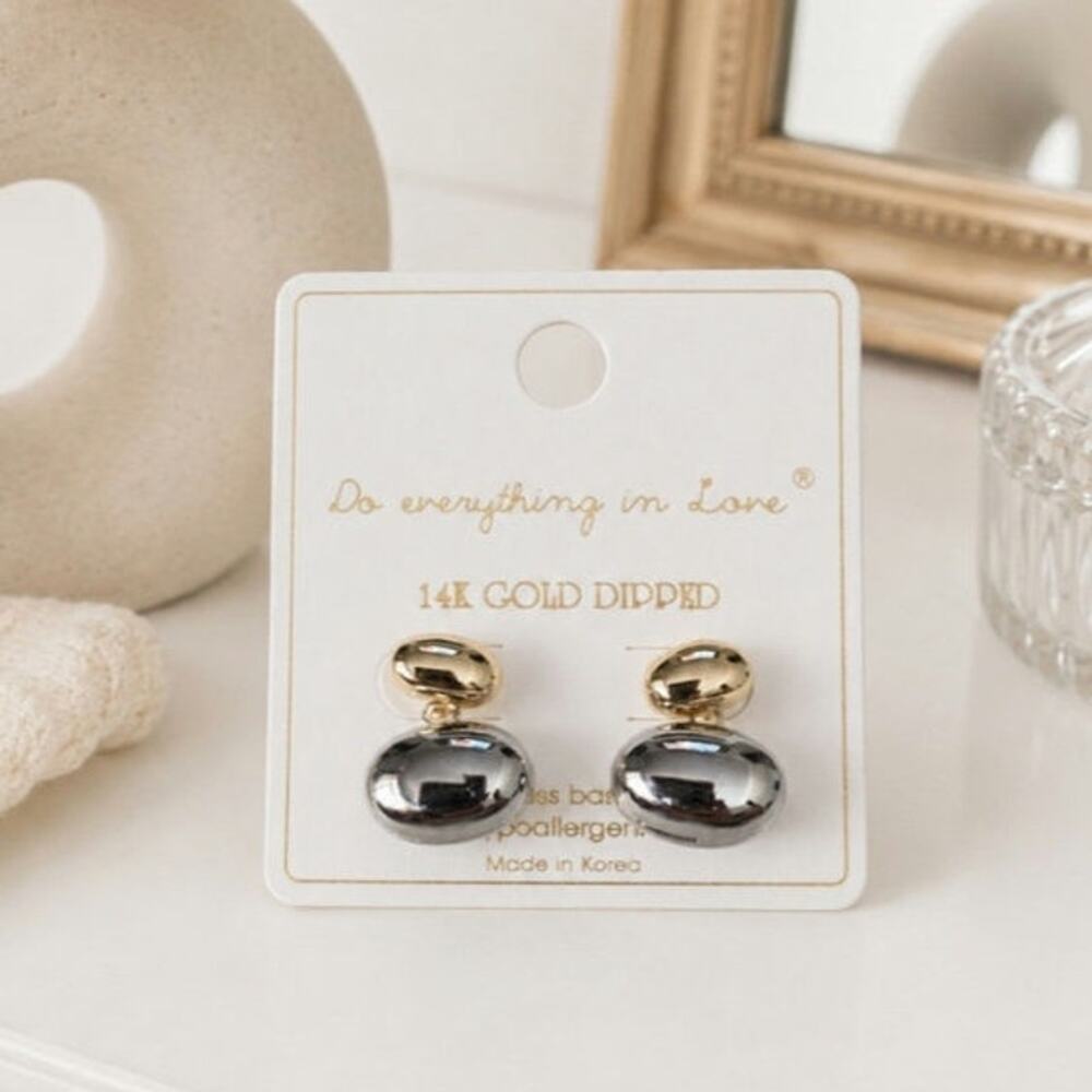 Do Everything In Love 14K Gold Dipped Earrings Gold Silver